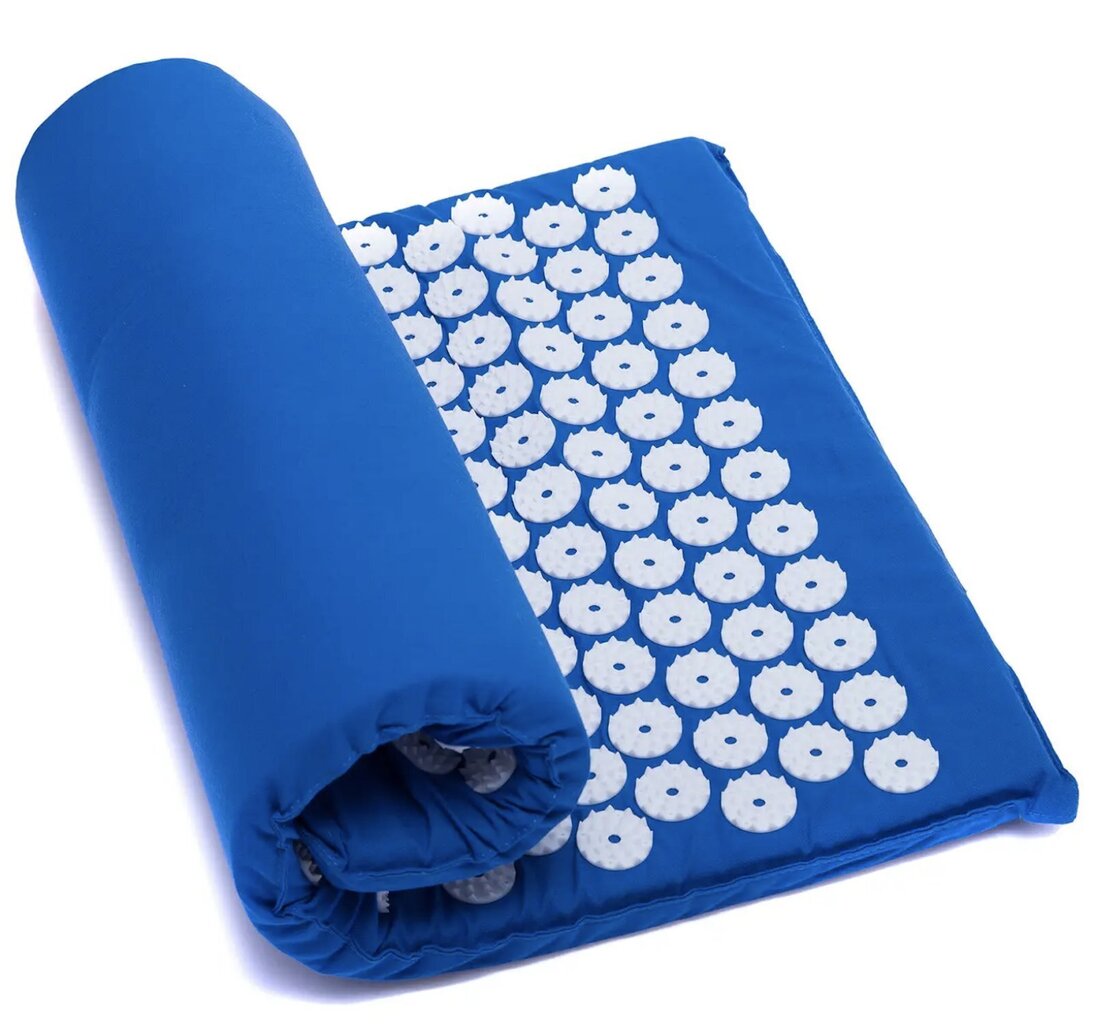Akupresūras masāžas paklājiņš muguras sāpēm, zils цена и информация | Masāžas piederumi | 220.lv