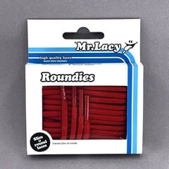 Mr.Lacy Roundies apaļas šņores, sarkanas, 130 cm cena un informācija | Līdzekļi apģērbu un apavu kopšanai | 220.lv