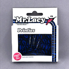Mr.Lacy Printies плоский шнур, синий/черный, 130 см цена и информация | Для ухода за обувью и одеждой | 220.lv