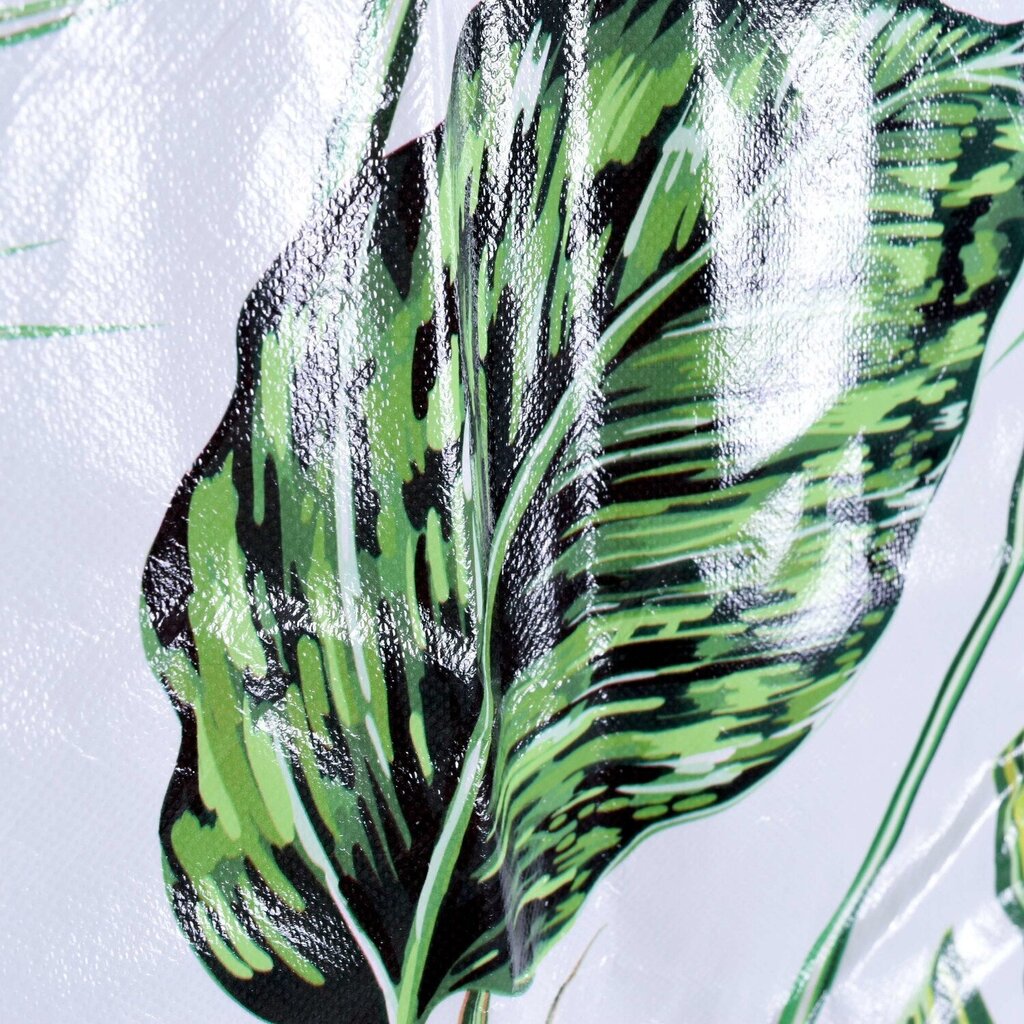 MONA Monstera tekstila apavu skapis baltā un zaļā krāsā cena un informācija | Skapji | 220.lv