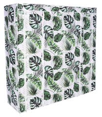 Текстильный шкаф KAJA MIDI LEAVES с 12 полками - бело-зеленый цена и информация | Шкафы | 220.lv