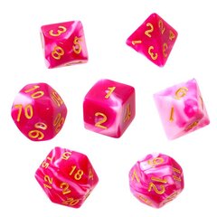 Набор костей для настольных игр Rebel RPG, розовый/ белый/золотистый цена и информация | Настольные игры, головоломки | 220.lv