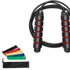 Скакалка+резина 5 шт. цена и информация | Скакалка Tunturi Pro Adjustable Speed Rope | 220.lv