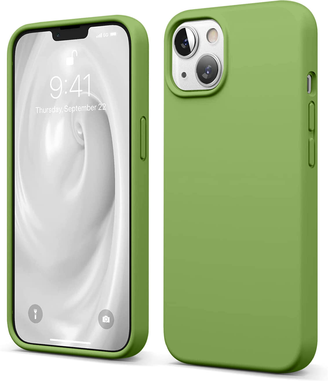 Силиконовый чехол SoundBerry для Apple iPhone 13 mini green - green  tea(real liquide silicone), For iPhone 13 Mini, iPhone 13 Mini, Зелёный  цена | 220.lv