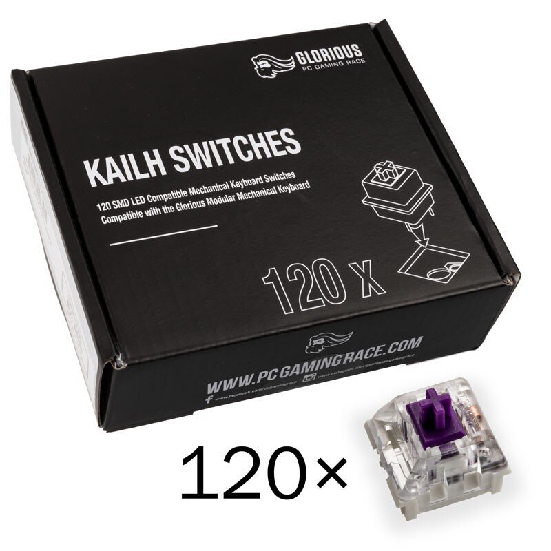 Glorious PC Gaming Race Kailh Pro Purple 120 vnt cena un informācija | Klaviatūras | 220.lv