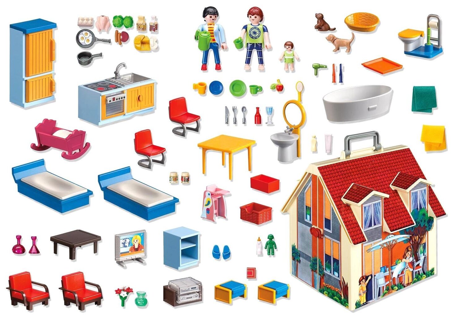 PlayMobil Neues Mitnehm-Puppenhaus cena un informācija | Konstruktori | 220.lv