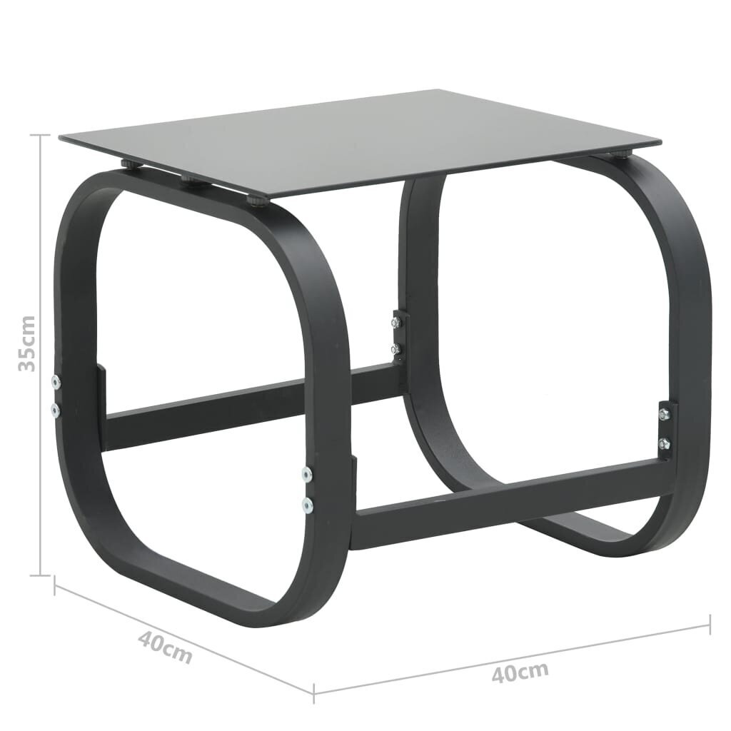 vidaXL sauļošanās zviļņi, 2 gab., ar galdu, tekstilēns un alumīnijs cena un informācija | Sauļošanās krēsli | 220.lv
