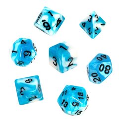 Kauliņu komplekts galda spēlēm Rebel RPG, zils/balts cena un informācija | Galda spēles | 220.lv