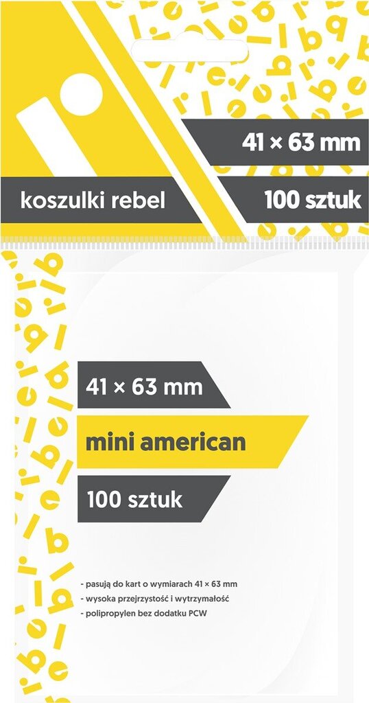 Karšu vāciņi Rebel Mini American (41 x 63 mm), 100 gab. cena un informācija | Galda spēles | 220.lv