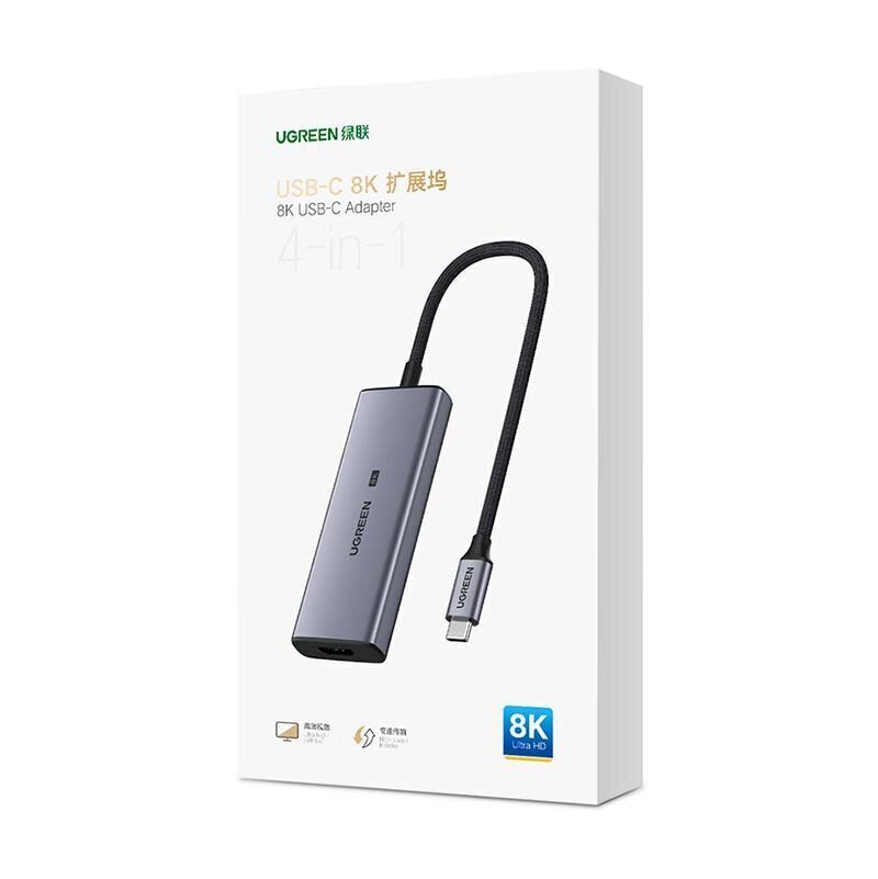 UGREEN CM500 4-in-1 Adapter USB-C to 3x USB 3.0 + HDMI2.1 8K (Grey) цена и информация | Adapteri un USB centrmezgli | 220.lv