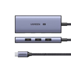 UGREEN CM500 4-in-1 Adapter USB-C to 3x USB 3.0 + HDMI2.1 8K (Grey) cena un informācija | Adapteri un USB centrmezgli | 220.lv