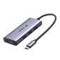 UGREEN CM500 4-in-1 Adapter USB-C to 3x USB 3.0 + HDMI2.1 8K (Grey) cena un informācija | Adapteri un USB centrmezgli | 220.lv