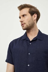 Льняная рубашка XINT 700849LACIVERT-M цена и информация | Мужские рубашки | 220.lv