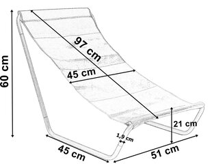Складной туристический пляжный лежак Олек - с желтыми полосами цена и информация | Шезлонги | 220.lv