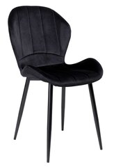 SHELBY Velvet Black samta krēsls cena un informācija | Virtuves un ēdamistabas krēsli | 220.lv