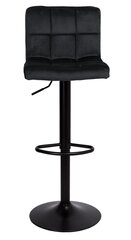 Melns samta bāra krēsls ARAKO BLACK cena un informācija | Virtuves un ēdamistabas krēsli | 220.lv