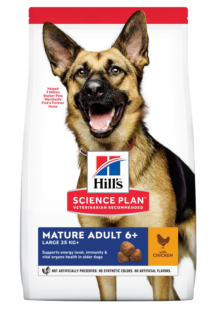 Hill's Sience Plan Large Breed Mature Adult 6+ suņu barība ar vistu, 18 kg cena un informācija | Sausā barība suņiem | 220.lv