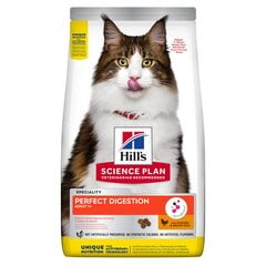 Hill's Science Plan Perfect Digestion Adult 1+ sausā kaķu barība ar vistu un brūnajiem rīsiem, 7 kg cena un informācija | Sausā barība kaķiem | 220.lv