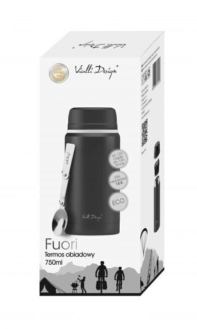 Vialli Design pusdienu termoss Fuori, 750 ml, melns цена и информация | Termosi, termokrūzes | 220.lv