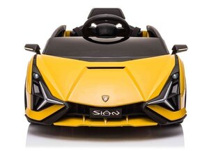 Одноместный детский электромобиль Lamborghini Sian, желтый цена и информация | Электромобили для детей | 220.lv