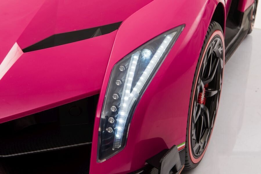 Divvietīgs elektromobilis bērniem Lamborghini Veneno, rozā cena un informācija | Bērnu elektroauto | 220.lv