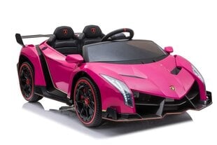 Divvietīgs elektromobilis bērniem Lamborghini Veneno, rozā цена и информация | Электромобили для детей | 220.lv