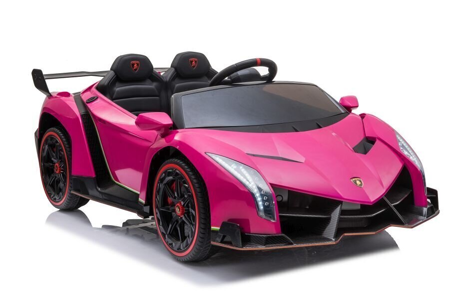 Divvietīgs elektromobilis bērniem Lamborghini Veneno, rozā cena un informācija | Bērnu elektroauto | 220.lv