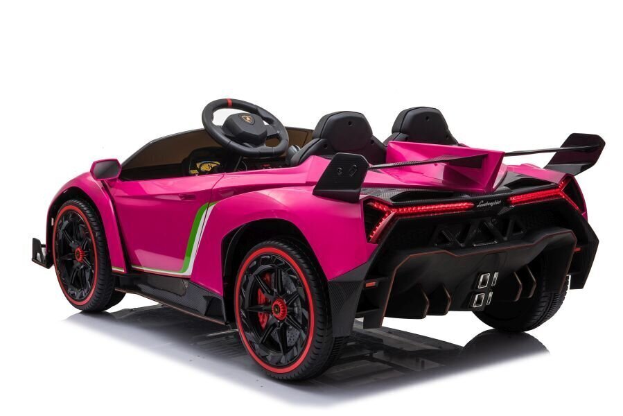 Divvietīgs elektromobilis bērniem Lamborghini Veneno, rozā cena un informācija | Bērnu elektroauto | 220.lv