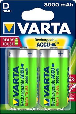 Varta Ready to Use 3000mAh D baterijas, 2 gab. cena un informācija | Baterijas | 220.lv