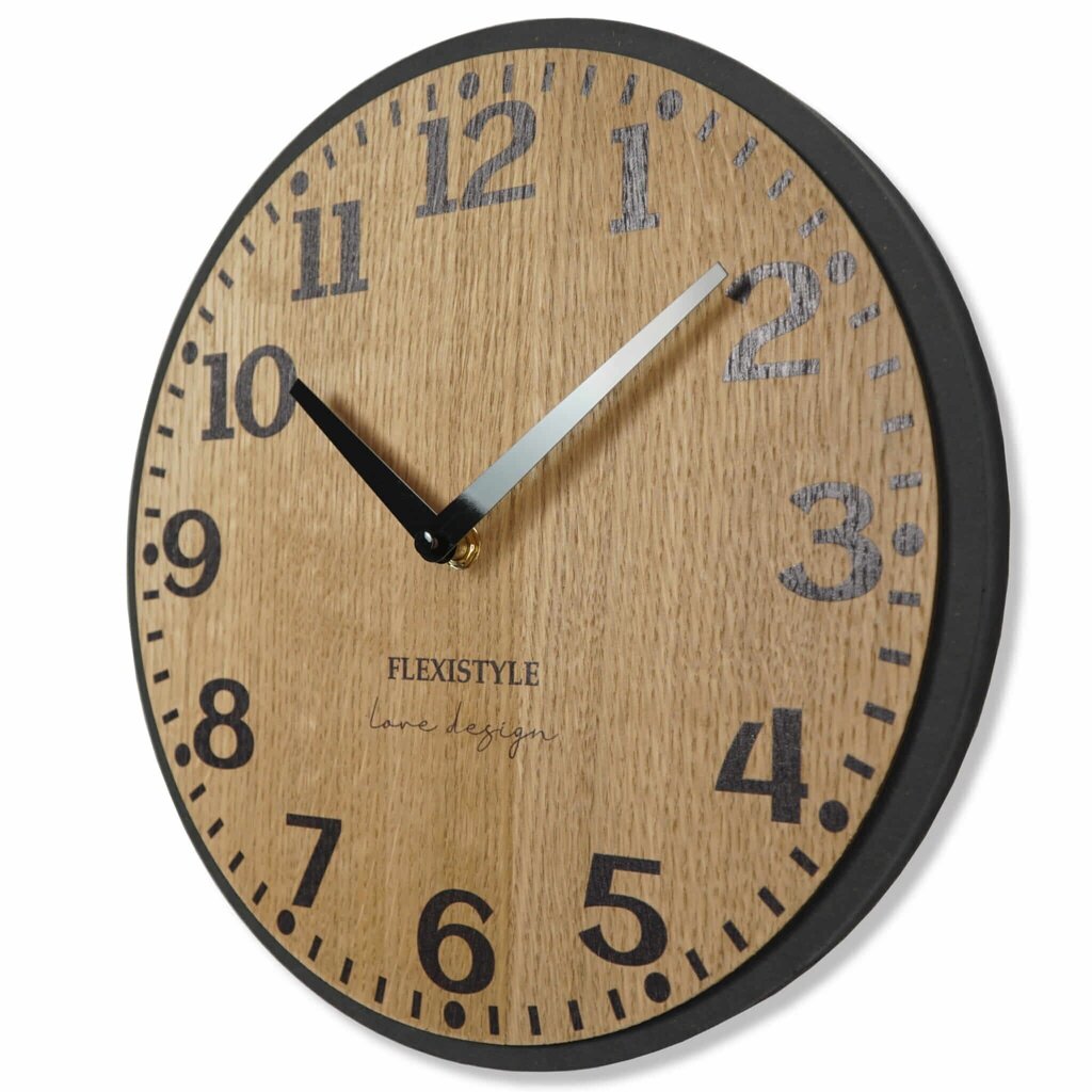 Sienas pulkstenis Elegants ozols 30 cm cena un informācija | Pulksteņi | 220.lv