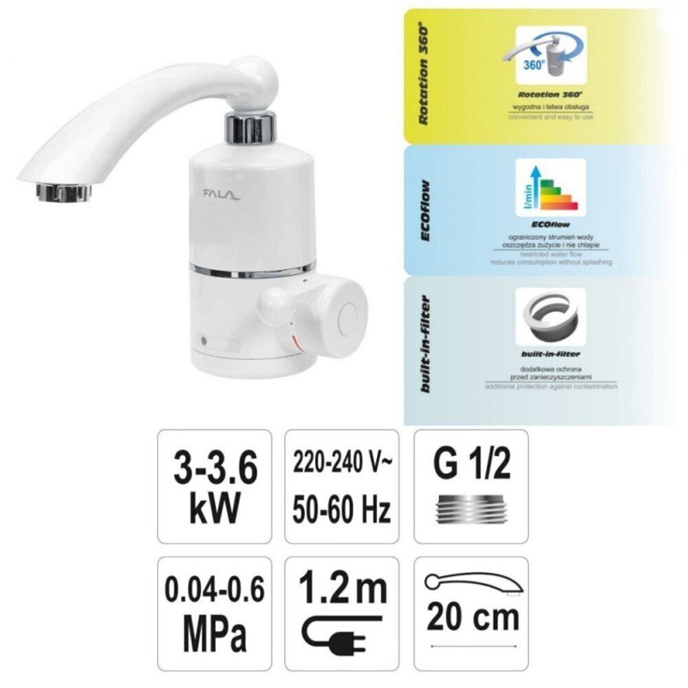 Elektriskais ūdens sildītājs/maisītājs 3000 W STROKKUR3 цена и информация | Ūdens sildītāji | 220.lv