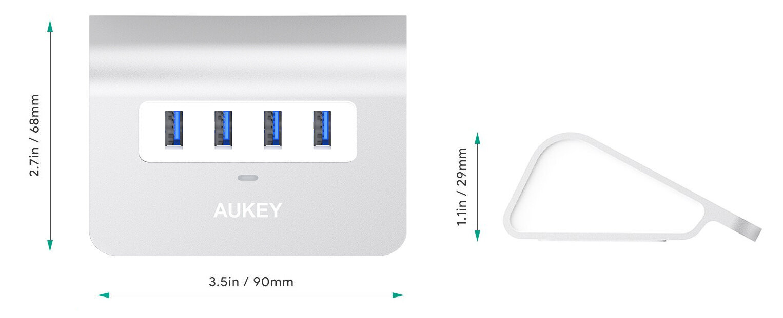 Hub CB-H5 USB aluminum | 4xUSB 3.0 | 5Gbps cena un informācija | Adapteri un USB centrmezgli | 220.lv