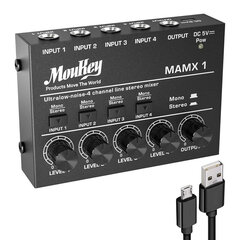 Moukey MAMX1 4-канальный диджейский микшер цена и информация | Принадлежности для музыкальных инструментов | 220.lv
