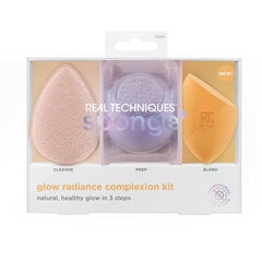 Губка для макияжа Real Techniques Sponge + Glow Radiance Complexion (3 шт) цена и информация | Кисти для макияжа, спонжи | 220.lv