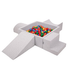 Детская площадка с квадратным бассейном для шариков KiddyMoon Foam (200 шариков), Версия 5, светло-серый: жёлтый/зелёный/голубой/красный/оранжевый цвет цена и информация | Игрушки для малышей | 220.lv