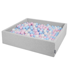 KiddyMoon Baby kvadrātveida bumbu baseins bērniem 120x30 cm/600 bumbiņas ∅ 7cm cena un informācija | Rotaļlietas zīdaiņiem | 220.lv