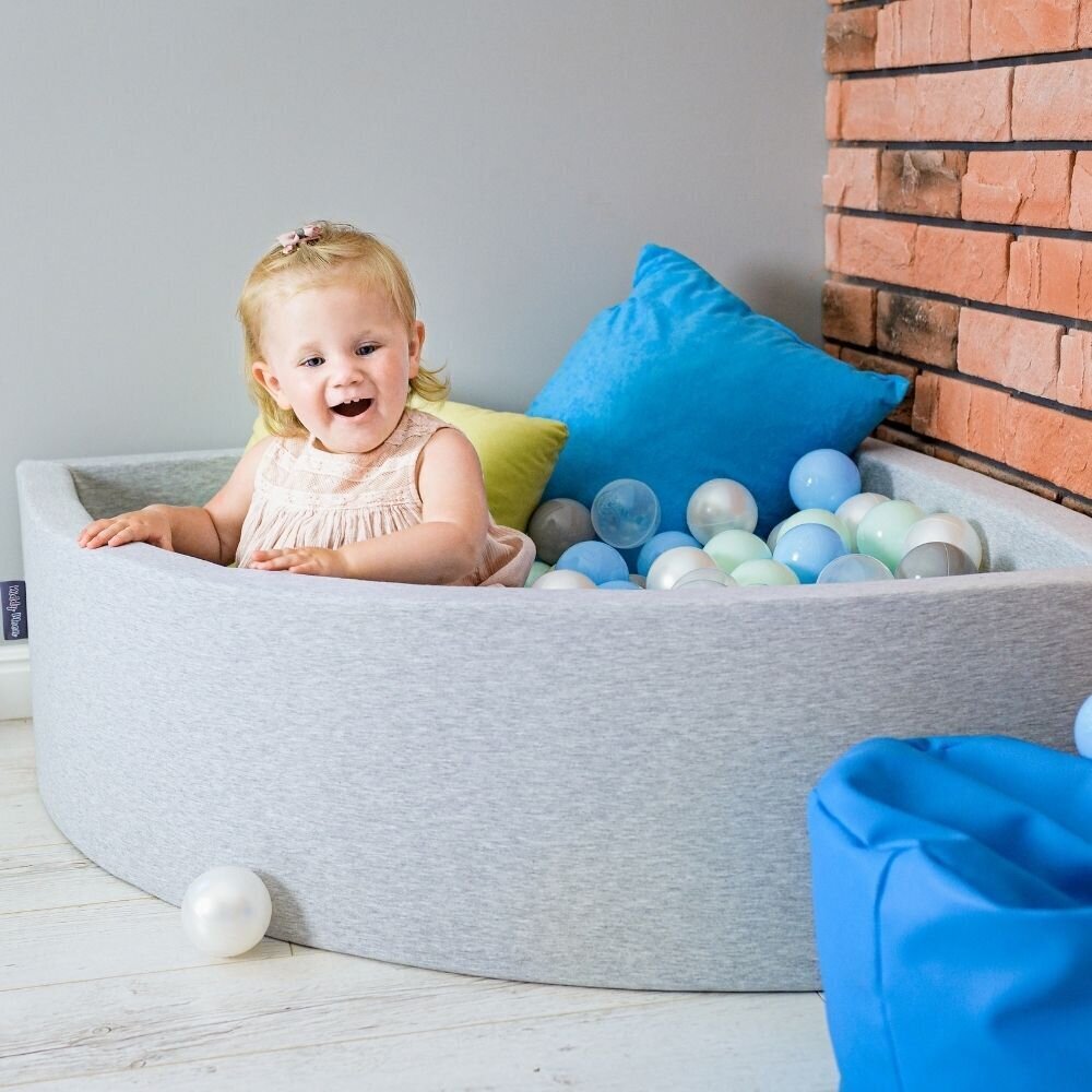 KiddyMoon Baby bumbu baseins bērniem 120x30 cm/600 bumbiņas ∅ 7cm цена и информация | Rotaļlietas zīdaiņiem | 220.lv