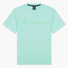 Krekls ar Īsām Piedurknēm Champion Crewneck Script Logo M Aquamarine S6440210 cena un informācija | Sporta apģērbs vīriešiem | 220.lv