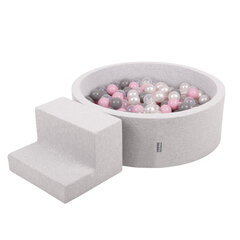 Детская площадка KiddyMoon Foam с круглым бассейном для шариков (100 шариков), лестница цена и информация | Игрушки для малышей | 220.lv