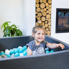 Детский бассейн KiddyMoon 90x30 см/без мячей, сертифицирован в ЕС, черный цена и информация | Игрушки для малышей | 220.lv