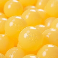 Пластиковые шарики для игры KiddyMoon, 100 штук ∅ 6 см, жёлтые цена и информация | Игрушки для малышей | 220.lv