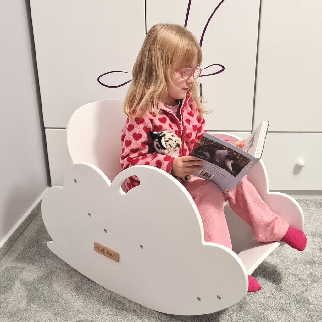 KiddyMoon bērnu koka šūpuļkrēsls Montessori Delfīns WR-001, Gaiši zaļš cena un informācija | Šūpoles | 220.lv