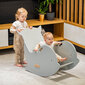 KiddyMoon bērnu koka šūpuļkrēsls Montessori Delfīns WR-001, Pelēks цена и информация | Šūpoles | 220.lv