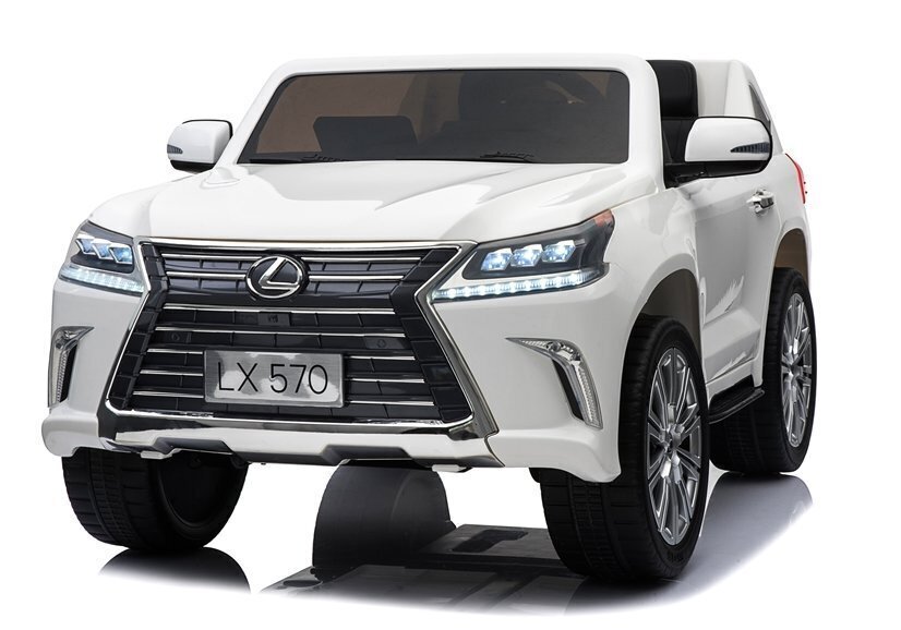 Divvietīgs bērnu elektromobilis Lexus DK-LX570, balts cena un informācija | Bērnu elektroauto | 220.lv