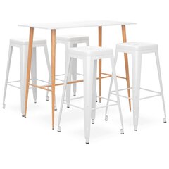 Комплект мебели для бара из 5 предметов, белый цена и информация | Комплекты мебели для столовой | 220.lv