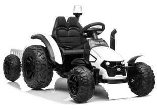 Vienvietīgs elektriskais traktors HZB-200 ar piekabi, balts cena un informācija | Bērnu elektroauto | 220.lv