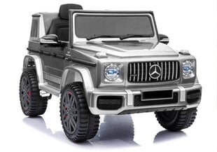 Одноместный электромобиль для детей Mercedes G63, серебристый глянец цена и информация | Электромобили для детей | 220.lv