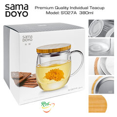 SAMADOYO Premium klases tējas krūze ar stikla filtru 3in1, S027A, Premium Quality Teacup 3in1, 380 ml cena un informācija | Glāzes, krūzes, karafes | 220.lv