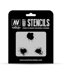 Paint Stains ST-TX005 Vallejo Hobby Stencils цена и информация | Аппликации, декорации, наклейки | 220.lv