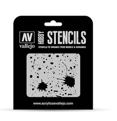 Splash & Stains ST-TX003 Vallejo Hobby Stencils цена и информация | Аппликации, декорации, наклейки | 220.lv